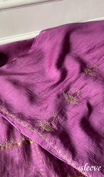 Load image into Gallery viewer, Women's Lakhnavi Handcrafted Chanderi Silk Unstitched Chikankari Full Suit - HONC0345261