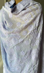 Load image into Gallery viewer, Women&#39;s Lakhnavi Handcrafted Viscose Georgette Chikankari Saree - HONC0301801
