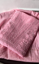 Load image into Gallery viewer, Women&#39;s Lakhnavi Handcrafted Mul Chanderi Unstitched Kurta And Dupatta Set - HONC0280849
