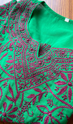 Load image into Gallery viewer, Women&#39;s Lakhnavi Handcrafted Cotton Chikankari Kurti - HONC077460
