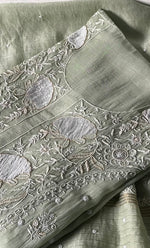 Load image into Gallery viewer, Women's Lakhnavi Handcrafted Mul Chanderi Semi - Stitched Anarkali And Dupatta Set - HONC0330162