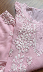 将图像加载到图库查看器中， Women&#39;s Lucknowi Handcrafted Modal Cotton Chikankari Kurti - HONC0298708
