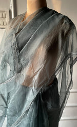 Load image into Gallery viewer, Women&#39;s Lucknowi Handcrafted Pure Organza Silk Chikankari Saree - HONC0277625
