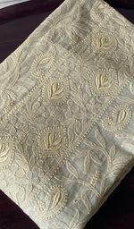 将图像加载到图库查看器中， Women's Lakhnavi Handcrafted Cotton Chikankari Unstitched Kurti Fabric - HONC0348846