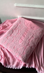 Load image into Gallery viewer, Women's Lakhnavi Handcrafted Unstitched Cotton Chikankari Suit Material - HONC0316592