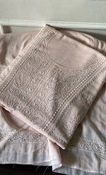 Load image into Gallery viewer, Women&#39;s Lakhnavi Handcrafted Mul Cotton Chikankari Kurta And Kurta Dupatta Set - HONC091986
