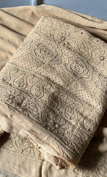 Load image into Gallery viewer, Women&#39;s Lakhnavi Handcrafted Viscose Georgette Chikankari Full Suit Material - HONC0271108
