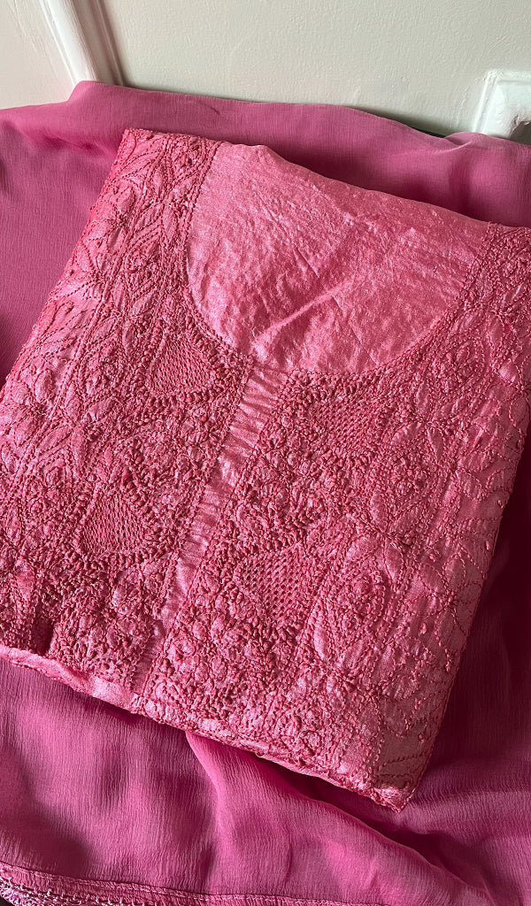 Pink Lakhnavi Chikankari Suits