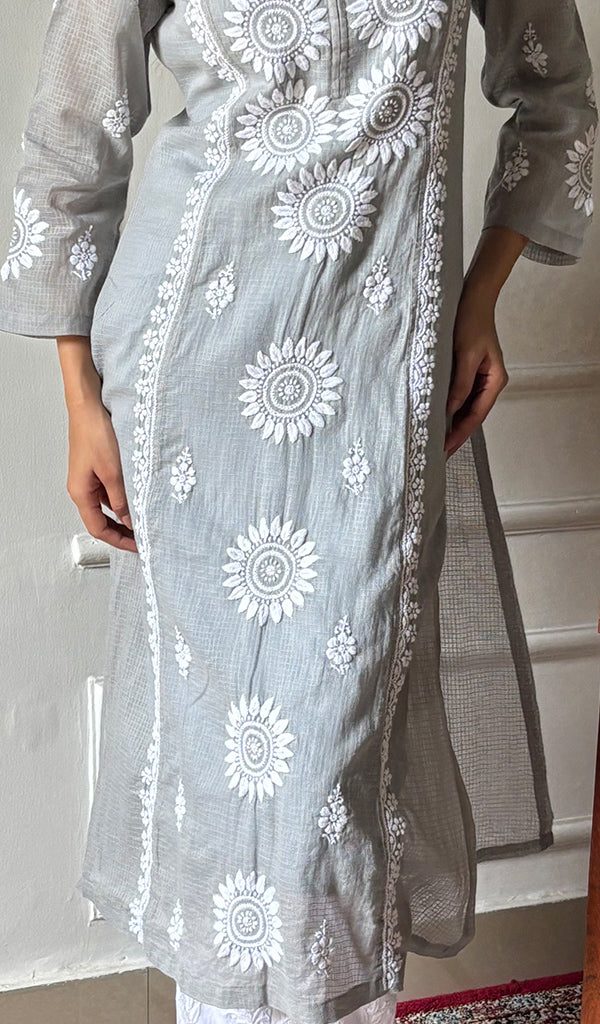 Women's Lakhnavi Handcrafted Kota Cotton Chikankari Kurti - HONC0360446