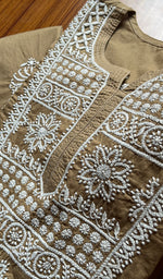 将图像加载到图库查看器中， Women&#39;s Lucknowi Handcrafted Cotton Chikankari Kurti - HONC0301044
