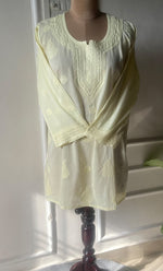 Load image into Gallery viewer, Women's Lakhnavi Handcrafted Cotton Chikankari Top -  HONC0214052