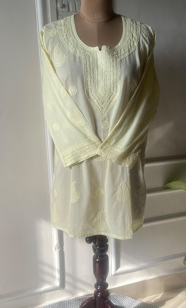 Women's Lakhnavi Handcrafted Cotton Chikankari Top -  HONC0214052