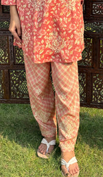 Load image into Gallery viewer, Shama Women&#39;s Lakhnavi Handcrafted Cotton Chikankari Kurta And Palazzo Set - HONC0250013
