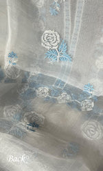 Load image into Gallery viewer, Women&#39;s Lakhnavi Handcrafted Pure Organza Chikankari Unstitched Kurta And Dupatta Set- HONC0305195
