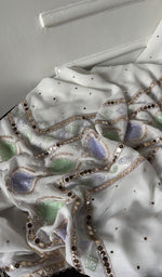 Load image into Gallery viewer, Women's Lucknowi Handcrafted Viscose Georgette Unstitched Chikankari Kurta and Dupatta Set- HONC0329579