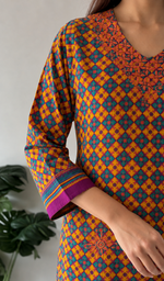 Multicolor Cotton Chikankari Stitched Kurti