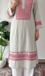Shabina Women's Lucknowi Handcrafted Cotton Chikankari Kurti - HONC0193811