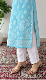 Women's Lucknowi Handcrafted Cotton Chikankari Kurti- HONC392373