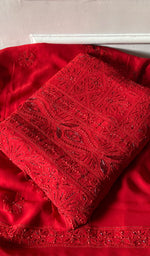 Load image into Gallery viewer, Women's Lucknowi Handcrafted Viscose Georgette Unstitched Chikankari Suit Material - HONC0325144