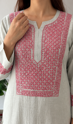 Shabina Women's Lucknowi Handcrafted Cotton Chikankari Kurti - HONC0193811