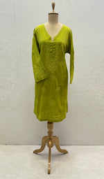 Load image into Gallery viewer, Women&#39;s Lucknowi Handcrafted Cotton Chikankari Kurti - HONC099179