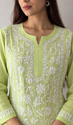 Iqra Women's Lucknowi Handcrafted Cotton Chikankari Kurti - HONC0141263