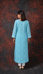 Women's Lucknowi Handcrafted Cotton Chikankari Kurti- HONC0392302