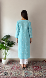 Women's Lucknowi Handcrafted Cotton Chikankari Kurti- HONC392373
