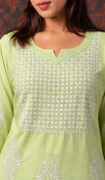 Women's Lucknowi Handcrafted Cotton Chikankari Kurti - HONC0161351