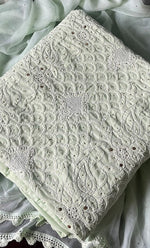 Load image into Gallery viewer, Women&#39;s Lakhnavi Handcrafted Unstitched Cotton Chikankari Suit Material - HONC0264449
