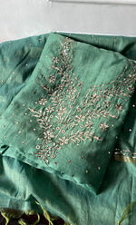 Load image into Gallery viewer, Women&#39;s Lakhnavi Handcrafted Mul Chanderi Unstitched Kurta And Dupatta Set - HONC0287739
