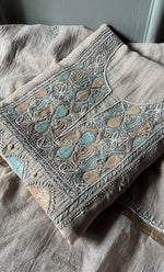 Load image into Gallery viewer, Women&#39;s Lakhnavi Handcrafted Mul Chanderi Unstitched Kurta And Dupatta Set- HONC0307471
