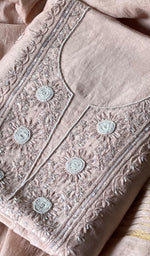 Load image into Gallery viewer, Women&#39;s Lucknowi Handcrafted Chanderi Silk Chikankari Kurta Dupatta Set - HONC0271293
