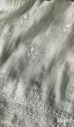 Load image into Gallery viewer, Women's Lakhnavi Handcrafted Mul Chanderi Unstitched Chikankari Full Suit Material - HONC0338251