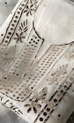 Load image into Gallery viewer, Women&#39;s Lakhnavi Handcrafted Pure Organza Chikankari Unstitched Kurta And Dupatta Set- HONC032185
