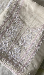 Load image into Gallery viewer, Women's Lakhnavi Handcrafted Mul Chanderi Unstitched Kurta And Dupatta Set - HONC0298568