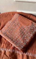 将图像加载到图库查看器中， Women's Lucknowi Handcrafted Chanderi Silk Unstitched Chikankari Full Suit Material - HONC0253703