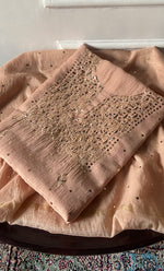 Load image into Gallery viewer, Women's Lakhnavi Handcrafted Mul Chanderi Unstitched Kurta And Dupatta Set- HONC0337823