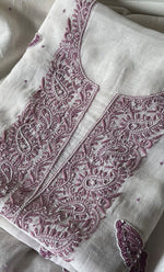 将图像加载到图库查看器中， Titlee Women&#39;s Lakhnavi Handcrafted Mul Chanderi Unstitched Kurta And Dupatta Set - HONC0302255
