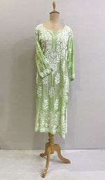 Load image into Gallery viewer, Alfisha Women&#39;s Lucknowi Handcrafted Muslin Chikankari Kurti - HONC0177429
