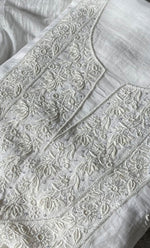Load image into Gallery viewer, Women&#39;s Lakhnavi Handcrafted Mul Chanderi Unstitched Kurta And Dupatta Set- HONC0310193
