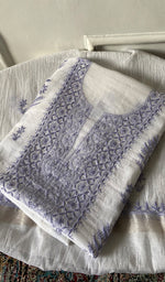 Load image into Gallery viewer, Women's Lakhnavi Handcrafted Mul Chanderi Unstitched Kurta And Dupatta Set -  HONC0314677
