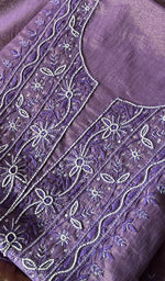 Load image into Gallery viewer, Women&#39;s Lakhnavi Handcrafted Tissue Chanderi Chikankari Suit Material - HONC0275989
