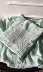 将图像加载到图库查看器中， Women's Lakhnavi Handcrafted Unstitched Mul Chanderi Kurta And Dupatta Set - HONC0329041