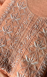 Load image into Gallery viewer, Women&#39;s Lakhnavi Handcrafted Mul Chanderi Chikankari Full Suit Material - HONC0307427
