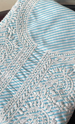Load image into Gallery viewer, Women's Lakhnavi Handcrafted Cotton Chikankari Unstitched Kurti Fabric - HONC0326388