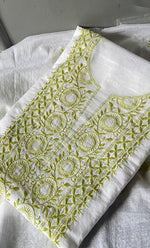 Load image into Gallery viewer, Women&#39;s Lakhnavi Handcrafted Mul Chanderi Unstitched Kurta And Dupatta Set- HONC0311231
