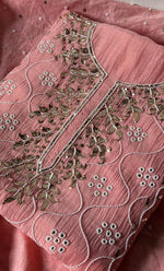 将图像加载到图库查看器中， Women's Lakhnavi Handcrafted Mul Chanderi Unstitched Chikankari Full Suit Material - HONC0320706