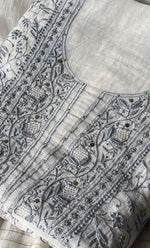 Load image into Gallery viewer, Women&#39;s Lakhnavi Handcrafted Mul Chanderi Unstitched Kurta And Dupatta Set- HONC0278931
