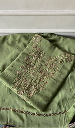 将图像加载到图库查看器中， Viscose Georgette Unstitched Chikankari Suit